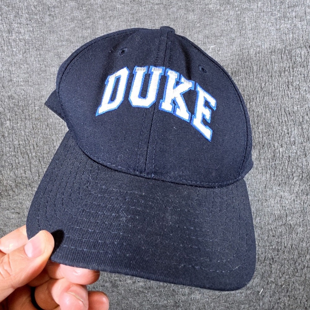 Vintage 90s Duke Blue Devils Baseball Hat Men 7 1/4 Navy USA Made Green Brim